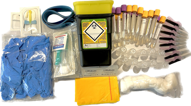 Complete contents of the Venepuncture Competency Kit